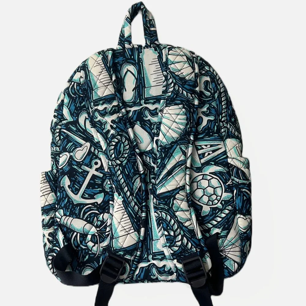 VERA BRADLEY Essential Large Backpack - Shore Enough - Turtle - Nautical -‎ NWT